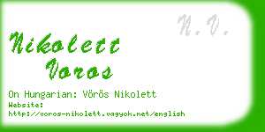 nikolett voros business card