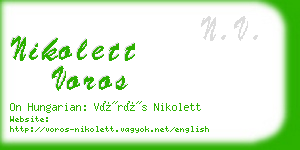 nikolett voros business card